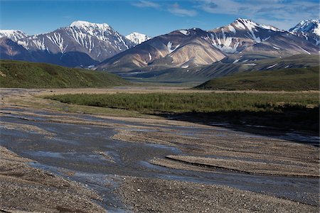 Landscape with Mountains, Denali National Park, Alaska, USA Photographie de stock - Premium Libres de Droits, Code: 600-07650737
