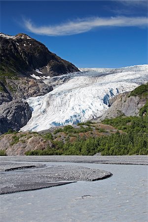 exit glacier - Exit Glacier, Kenai Fjords National Park, Alaska, USA Foto de stock - Sin royalties Premium, Código: 600-07650783