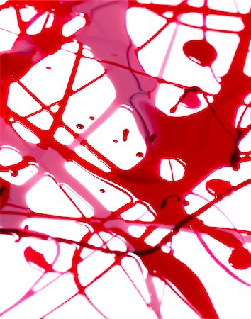pattern (man made design) - Red lacquer spilled on white background, studio shot Stock Photo - Premium Royalty-Free, Code: 600-07672304