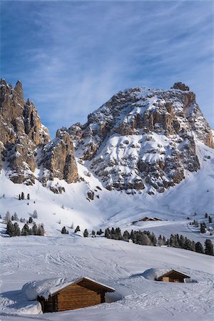 simsearch:6129-09057728,k - Mountain huts, Passo Gardena and Sella Group, Val Gardena, Bolzano District, Trentino Alto Adige, Dolomites, Italy Stock Photo - Premium Royalty-Free, Code: 600-07745057