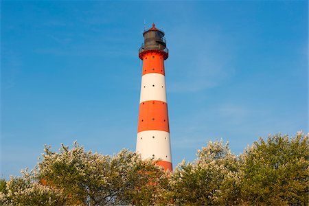 Westerhever Lighthouse, Eiderstedt, North Frisia, Schleswig-Holstein, Germany Stock Photo - Premium Royalty-Free, Code: 600-07745108