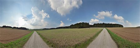 simsearch:6126-09103785,k - 360 Degree Panoramic of Trail through Fields in Late Summer, Upper Palatinate, Bavaria, Germany Foto de stock - Sin royalties Premium, Código: 600-07769830