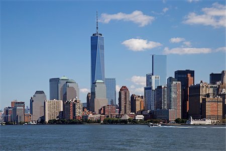 simsearch:614-06974130,k - New York City Skyline with One World Trade Center, New York, USA Foto de stock - Sin royalties Premium, Código: 600-07760304