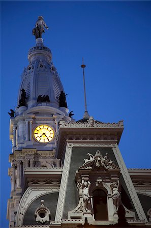 famous buildings usa - Philadelphia City Hall, Philadelphia, Pennsylvania, USA Stock Photo - Premium Royalty-Free, Code: 600-07760324