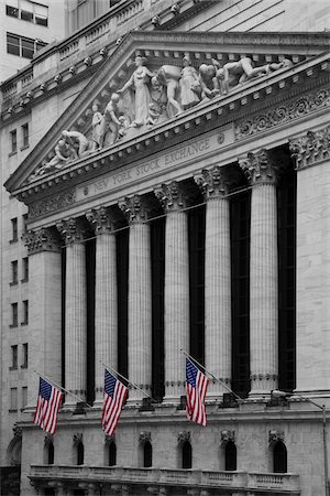 financial district - New York Stock Exchange, New York City, New York, USA Stock Photo - Premium Royalty-Free, Code: 600-07760340