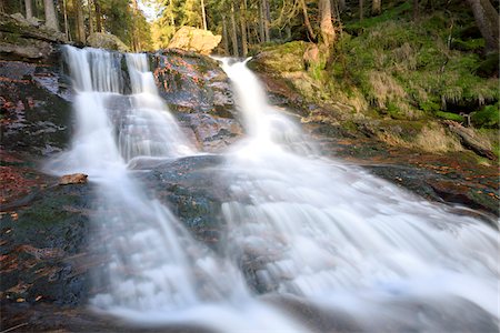 stream brooks - Scenic view of waterfall and stream in autumn, Bavarian Forest National Park, Bodenmais, Regen District, Bavaria, Germany Stock Photo - Premium Royalty-Free, Code: 600-07911190