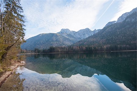 Landscape of Mountains Reflected in Lake in Autumn, Langbathsee, Austria Stock Photo - Premium Royalty-Free, Code: 600-07944986