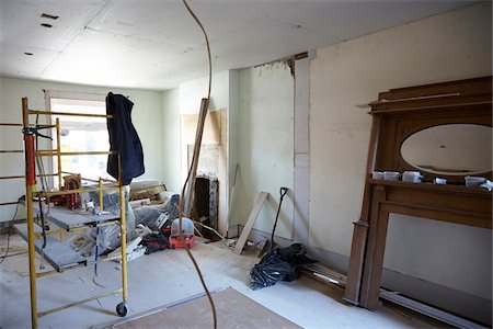 drywall - Interior of Home Under Renovation Stock Photo - Premium Royalty-Free, Code: 600-07958217