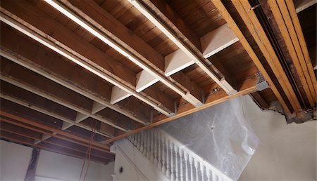 Ceiling Joists and Staircase of Home Under Construction Stock Photo - Premium Royalty-Free, Code: 600-07958211