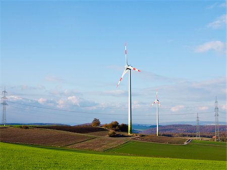 Wind Turbines in Countryside, Weser Hills, North Rhine-Westphalia, Germany Foto de stock - Sin royalties Premium, Código: 600-07965880