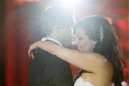 simsearch:600-07117249,k - Bride and Groom having First Dance at Wedding Reception, Hamilton, Ontario, Canada Stock Photo - Premium Royalty-Free, Code: 600-07991605