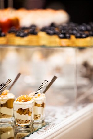 Close-up of Pear Crisp Parfaits on Dessert Table Stock Photo - Premium Royalty-Free, Code: 600-07991659