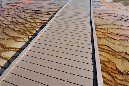 Boardwalk at Grand Prismatic Spring, Midway Geyser Basin, Yellowstone National Park, Teton County, Wyoming, USA Stock Photo - Premium Royalty-Free, Code: 600-08002222