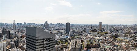 panoramic and building exterior and sky - Southern view of Tokyo from Cerulean Tower in Shibuya with Infoss Tower in forground, Tokyo, Japan Stock Photo - Premium Royalty-Free, Code: 600-08002510