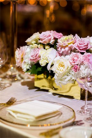 Floral Centerpiece on Table at Wedding Stock Photo - Premium Royalty-Free, Code: 600-08059823