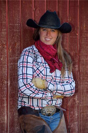 schnalle - Portrait of Cowgirl, Shell, Wyoming, USA Stockbilder - Premium RF Lizenzfrei, Bildnummer: 600-08082895