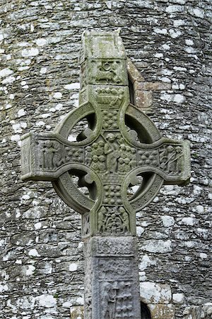 Close-up of Muiredach's High Cross, Monasterboice, County Louth (north of Drogheda) Republic of Ireland Foto de stock - Sin royalties Premium, Código: 600-08102735