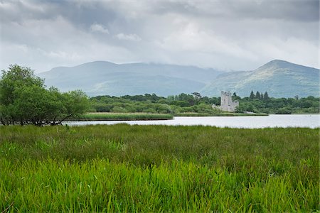 Scenic view of Ross Castle, Killarney National Park, County Kerry, Republic of  Ireland Stock Photo - Premium Royalty-Free, Code: 600-08102761