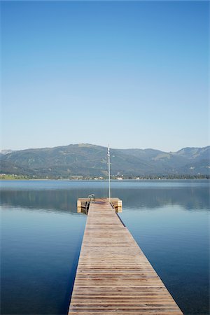 deck lake nobody - Dock at Lake, Sankt Wolfgang, Salzkammergut, Upper Austria, Austria Stock Photo - Premium Royalty-Free, Code: 600-08138868