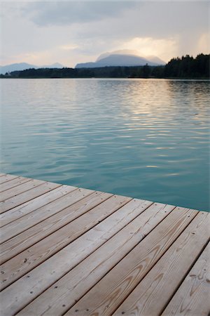 relaxing on dock - Dock at Sunset, Faaker See, Carinthia, Austria Stock Photo - Premium Royalty-Free, Code: 600-08138893