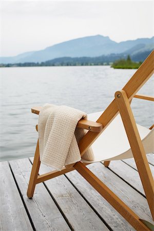 selective focus deck - Deck Chair with Towel on Dock, Tirol, Austria Stock Photo - Premium Royalty-Free, Code: 600-08145741