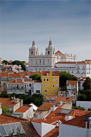 simsearch:600-06841860,k - Monastery of Sao Vicente de Fora in Cityscape of Lisbon, Portugal Foto de stock - Sin royalties Premium, Código: 600-08770135