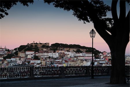 portuguese - Cityscape of Lisbon at Sunset, Portugal Stock Photo - Premium Royalty-Free, Code: 600-08770138