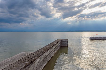 Wooden Jetty, Weiden am See, Lake Neusiedl, Burgenland, Austria Stockbilder - Premium RF Lizenzfrei, Bildnummer: 600-08783089