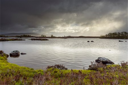 simsearch:600-07968196,k - Shoreline of a lake in a moor landscape with stormy sky at Rannoch Moor in Scotland, United Kingdom Photographie de stock - Premium Libres de Droits, Code: 600-08973430