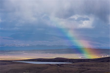 Rainbow over the Highlands landscape on the Isle of Skye in Scotland, United Kingdom Stock Photo - Premium Royalty-Free, Code: 600-08986474