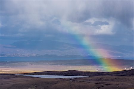 simsearch:600-07968196,k - Rainbow over the Highlands landscape on the Isle of Skye in Scotland, United Kingdom Stock Photo - Premium Royalty-Free, Code: 600-08986474