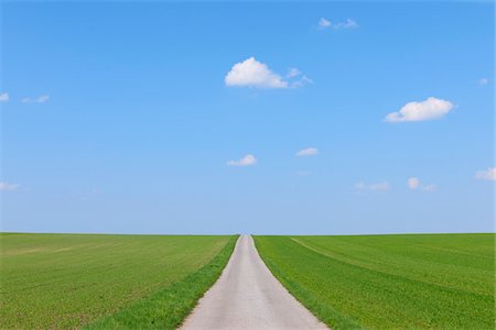 simsearch:700-02671560,k - Road through a cereal grain field on a sunny day in spring in Burgenland, Austria Stock Photo - Premium Royalty-Free, Code: 600-09052826