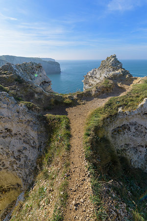 etretat - Path to the cliffs, Etretat, Seine-Maritime Department, Atlantic Ocean, Normandy, France Foto de stock - Royalty Free Premium, Número: 600-09245517