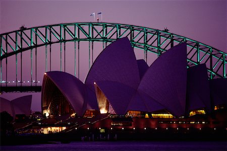 Sydney Opera House at Dusk Sydney, Australia Foto de stock - Sin royalties Premium, Código: 600-00005085