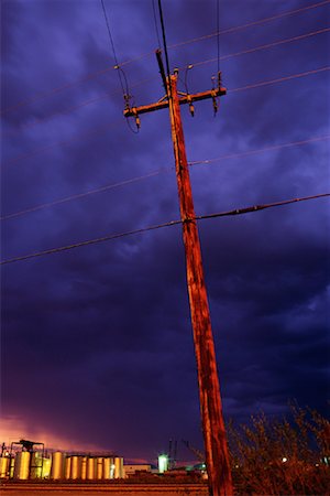 Electrical Pole Near Edmonton, Alberta, Canada Foto de stock - Sin royalties Premium, Código: 600-00017846