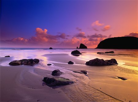 simsearch:600-00171867,k - Bandon Beach au coucher du soleil de l'Oregon, USA Photographie de stock - Premium Libres de Droits, Code: 600-00018587