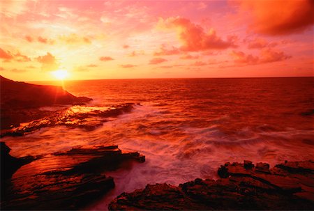 Pacific Ocean at Sunset Hawaii, USA Stock Photo - Premium Royalty-Free, Code: 600-00029953