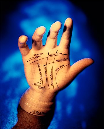 palmo - Mannequin's Hand Displaying Palmistry Lines Fotografie stock - Premium Royalty-Free, Codice: 600-00032063
