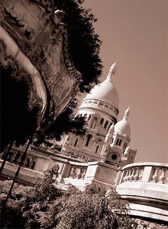 europe sepia - Sacre Couer Paris, France Stock Photo - Premium Royalty-Free, Code: 600-00040468