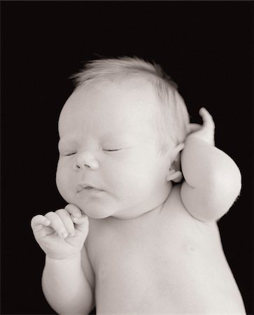 black and white sleeping baby pictures