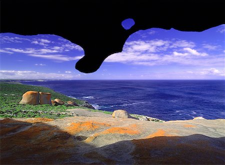 remarkable rocks - Remarkable Rocks and Water Kangaroo Island, South Australia Australia Foto de stock - Sin royalties Premium, Código: 600-00054779