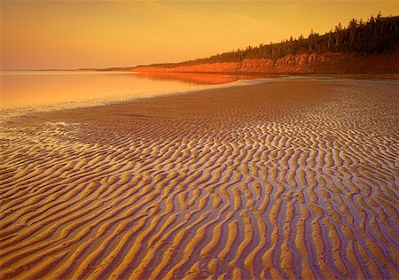 Coucher de soleil sur la plage, pointe Prim, Prince Edward Island, Canada Photographie de stock - Premium Libres de Droits, Code: 600-00059321