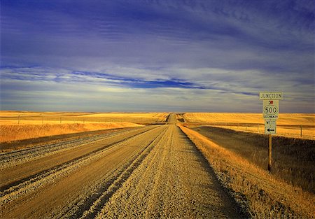 road sign, canada - Country Road and Sky, Southern Alberta, Canada Stock Photo - Premium Royalty-Free, Code: 600-00059346