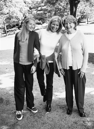 family with teenagers city park - Grandmother, Mother and Daughter Walking Outdoors Stock Photo - Premium Royalty-Free, Code: 600-00065796