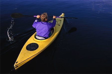 simsearch:700-00425145,k - Back View of Man Kayaking, Belgrade Lakes, Maine, USA Stock Photo - Premium Royalty-Free, Code: 600-00067100