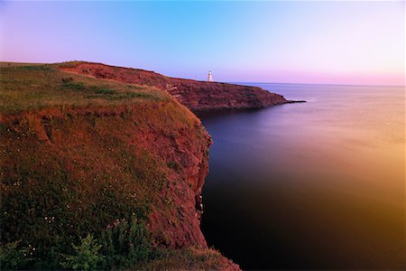 Cape Tryon Lighthouse and Gulf Of St. Lawrence at Sunrise, Cape Tryon, P.E.I., Canada Foto de stock - Sin royalties Premium, Código: 600-00067668