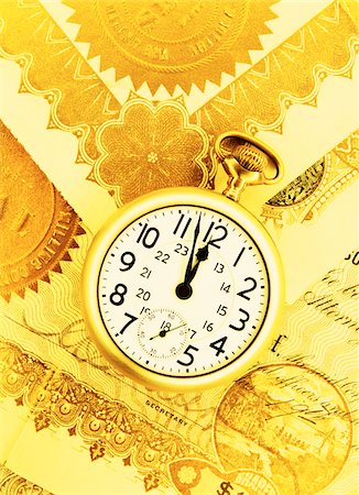 pocket watch - Pocket Watch and Certificates Stock Photo - Premium Royalty-Free, Code: 600-00061378