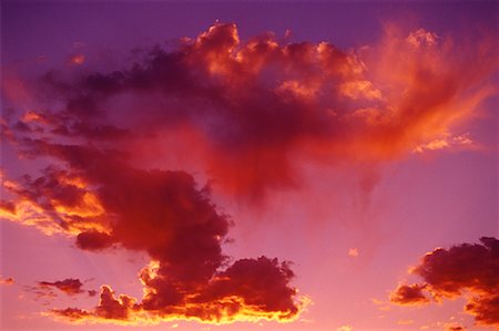 dawn red sky - Clouds in Sky at Sunset Stock Photo - Premium Royalty-Free, Code: 600-00063633