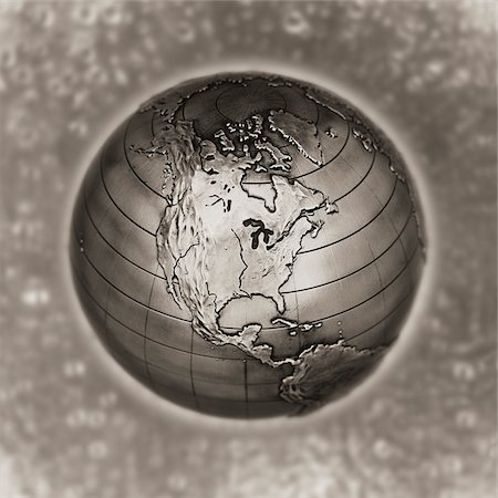 free trade - Metallic Globe North America Fotografie stock - Premium Royalty-Free, Codice: 600-00085706