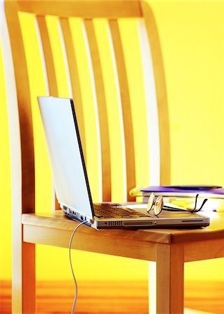 portable chair not people - Laptop on Chair Stock Photo - Premium Royalty-Free, Code: 600-00092671
